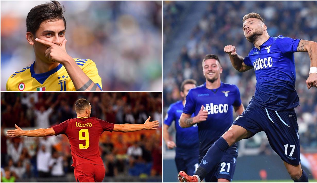 Berikut ini deretan top scorer Serie A  2017/2018 hingga pekan kedelapan. Yang dipimpin striker Napoli, Ciro Immobile, berkat dua golnya ke gawang Juventus. (Kolase foto-foto dari AFP dan AP)