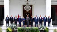 Presiden Jokowi menerima kunjungan kehormatan para Menlu ASEAN dan Sekjen ASEAN, di Istana Merdeka Jakarta, Jumat (3/2/2023). (Lukas - Biro Pers Sekretariat Presiden)