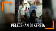 Sebuah momen pelecehan seksual di KRL terekam kamera. Korban tak menyadari karena sedang fokus bermain HP.