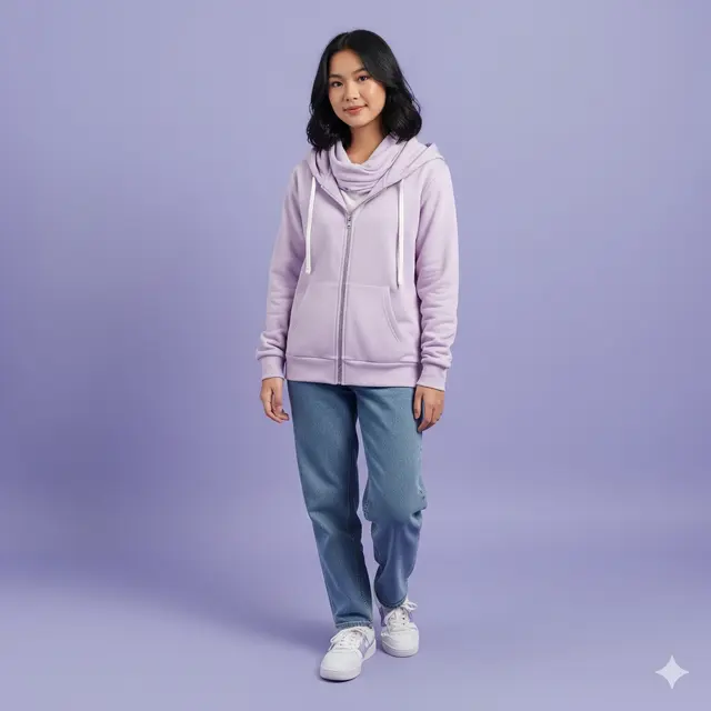 Outer Kerah Hoodie Casual Remaja Kekinian. Gemini
