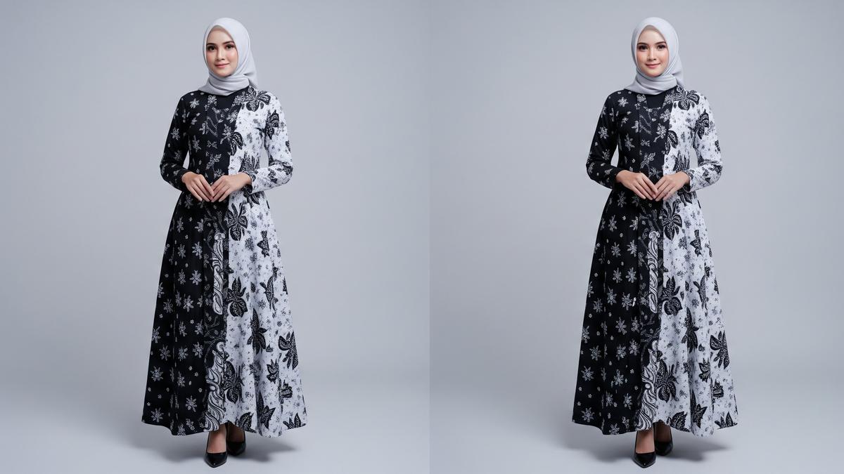 10 Model Gamis Kombinasi Hitam Putih, Tampil Cantik untuk Penampilan Baru di 2026
