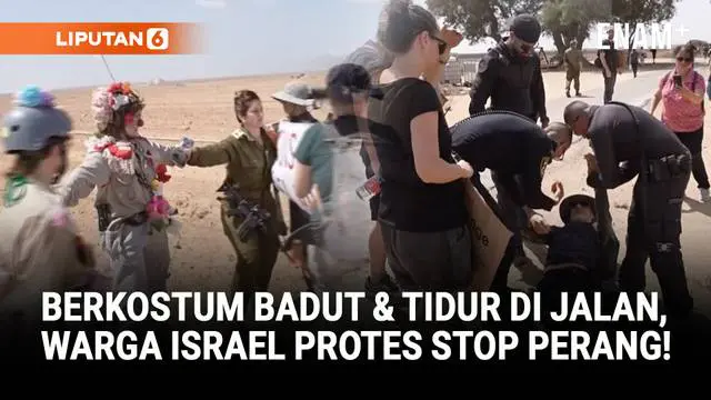 Warga Israel menggelar aksi protes di perbatasan Gaza pada Jumat (19/9). Mereka menyerukan agar perang segera dihentikan, di tengah operasi darat besar-besaran Israel di kota Gaza.