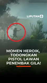 Momen Heroik, Todongkan Pistol Lawan Penembak GIla!