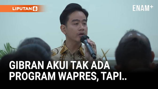 Gibran Akui Jadi Wapres Tak Punya Program: Saya Pembantu, Adanya Visi Misi Presiden