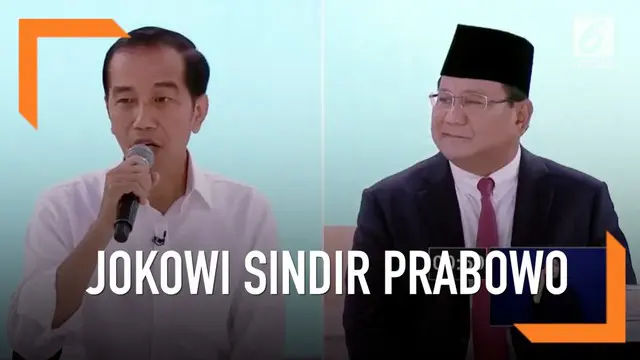 Saat berdebat tema peningkatan Revolusi Industri 4.0, Joko Widodo sindir Prabowo karena diangkat kurang optimis.