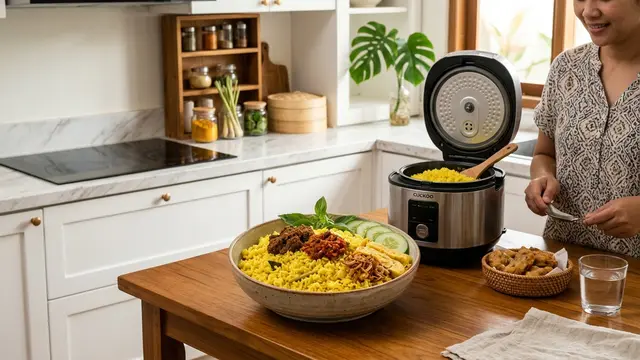 Nasi Kuning Rice Cooker (AI Generated)