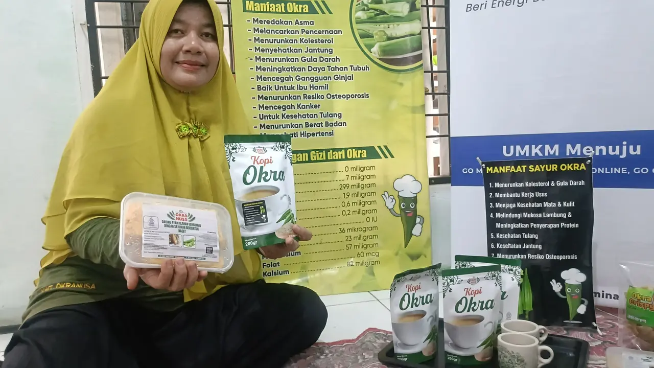 Ernawati yang menggeluti UMKM Kopi Okra di Pekanbaru dan kini produksinya makin berkembang.