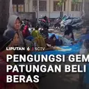Pengungsi Gempa Patungan Beli Beras