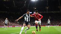 Momen MU menyerah 0-2 dari Newcastle pada ajang Liga Inggris 2024/2025. (Darren Staples / AFP)