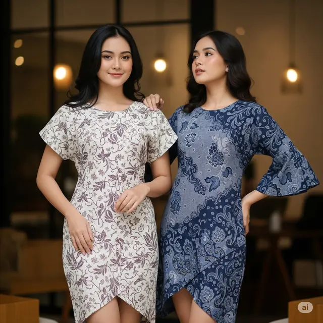 Model Dress Batik Wanita Asimetris Terbaru 2025. Foto: Gemini