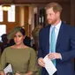 Meghan Markle dan Pangeran Harry (Dominic Lipinski/Pool Photo via AP)