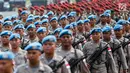 Suasana gladi jelang acara HUT Polri yang ke-71 di Monas, Jakarta, Jumat (7/7). Hut Polri tersebut akan dirayakan tanggal 10 Juli mendatang dengan dihadiri oleh Presiden Joko Widodo. (Liputan6.com/Faizal Fanani)