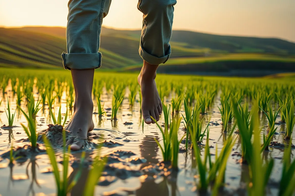 arti mimpi berjalan di lumpur sawah