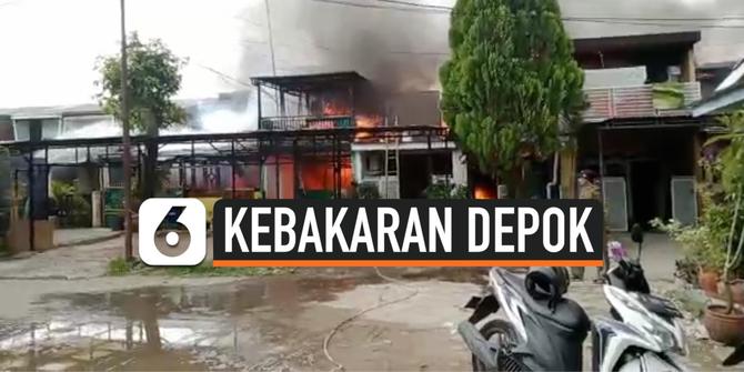 VIDEO: Korsleting Listrik Membakar 6 Rumah Warga Perumnas Depok