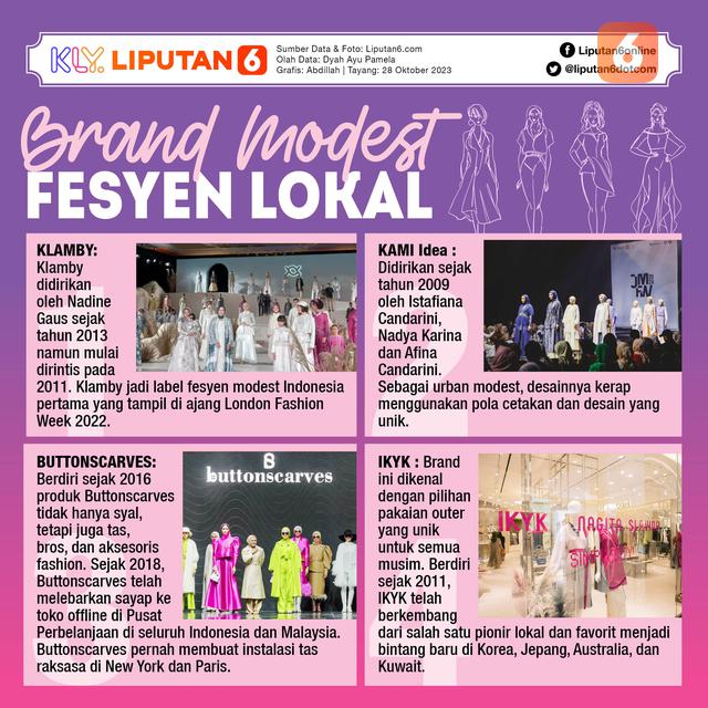 Infografis Brand Modest Fashion Lokal. (Liputan6.com/Abdillah)