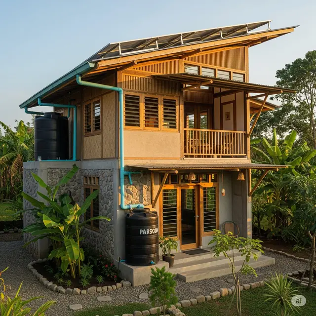 Rumah Eco-Friendly + Penampung Air Hujan