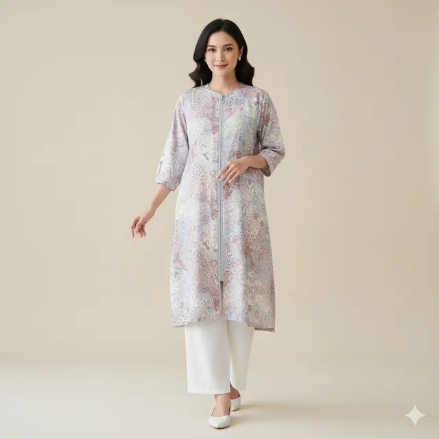7 Model Atasan Batik Resleting Depan, Elegan tapi Tetap Simpel dan Praktis