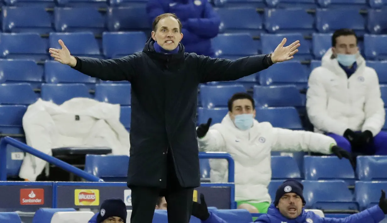 Thomas Tuchel memainkan Emerson pada menit akhir babak kedua tepatnya ketika laga sudah memasuki menit 90 + 2.50. (AP Photo/Matt Dunham)