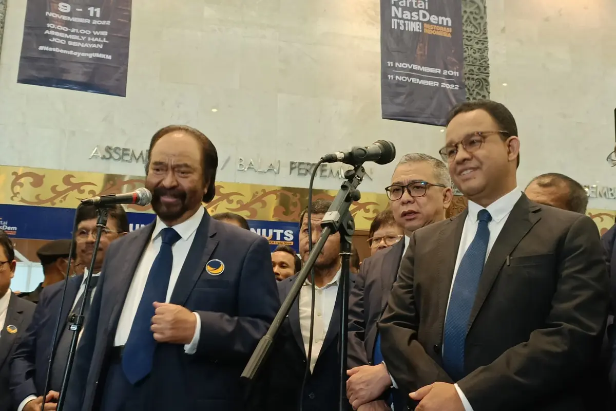 Ketua Umum Partai NasDem Surya Paloh (kiri) dan Anies Baswedan (Merdeka/Alma Fikhasari)