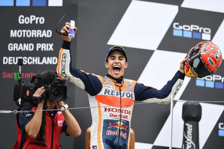Pebalap Repsol Honda, Marc Marquez, mengaku membutuhkan dua kemenangan lagi untuk memastikan gelar juara MotoGP 2017. (AFP/Robert Michael)