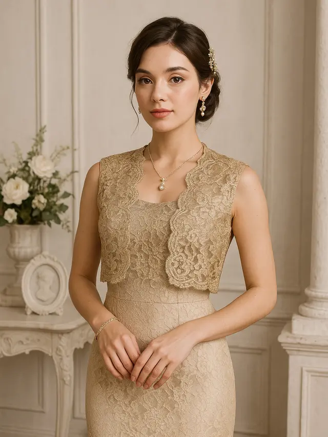 Cardigan Brokat Tanpa Lengan untuk Kondangan