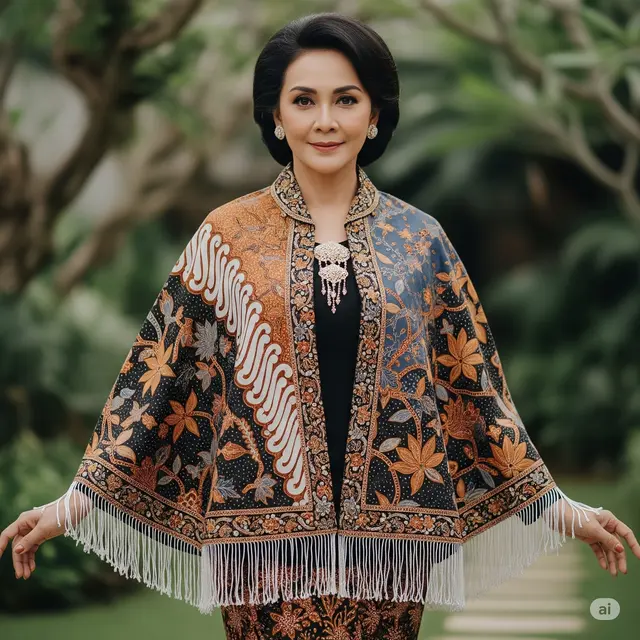 Cape Batik-Lurik Dramatis untuk Kesan Berwibawa