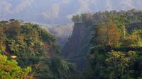 Pemandangan saat Gunung Merapi mengeluarkan asap terlihat dari Kaliadem, Sleman, DIY, Minggu (24/2). Secara visual, asal solfatara warna putih, intensitas tipis, sedang hingga tebal dengan ketinggian 150 meter di atas puncak. (Liputan6.com/Gholib)