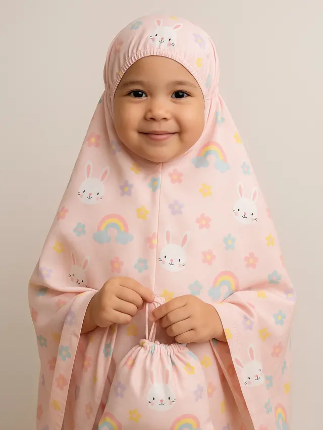 Mukena Anak Motif Karakter dengan Warna Pastel (Foto: ChatGPT)