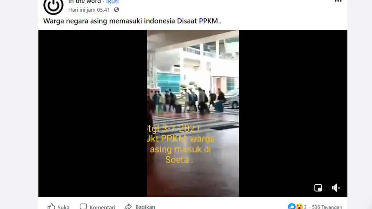 Beredar  klaim video WNA masuk Indonesia lewat Bandara Soetta saat PPKM