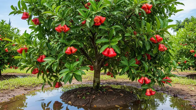 Ilustrasi Pohon Jambu Air. Foto: AI Generated