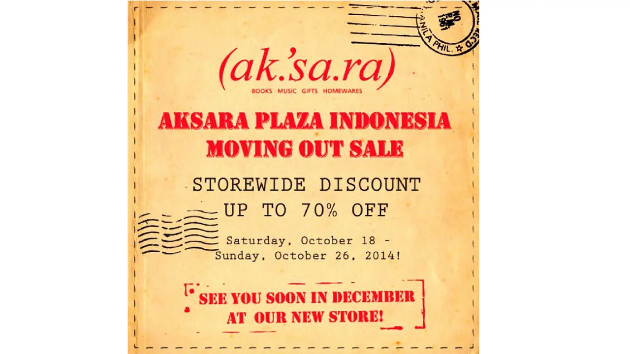 Aksara Plaza Indonesia Akan Pindah, Ribuan Buku Diskon 70 Persen