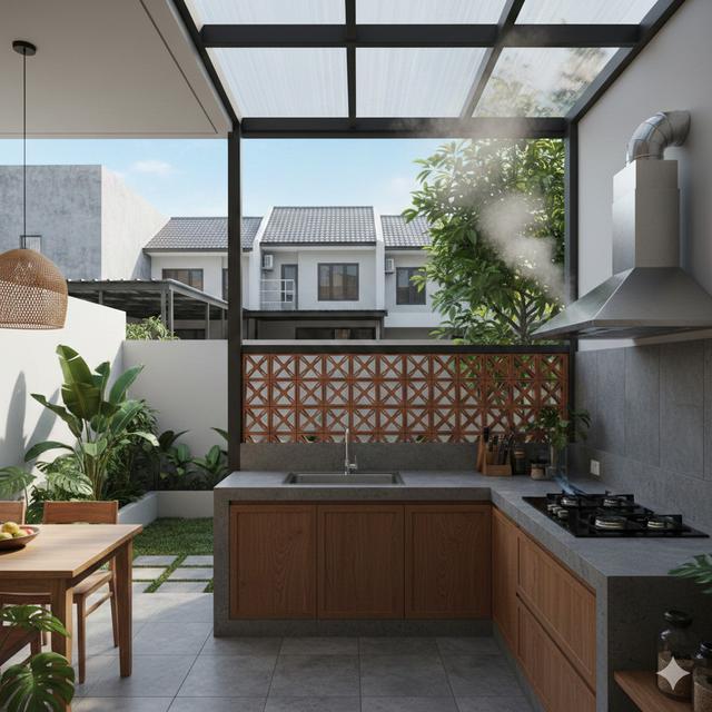 7 Desain Dapur Terbuka yang Asapnya Tidak Mengarah ke Rumah Tetangga