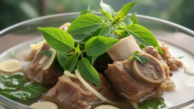 Sop Iga Rempah Kencur dan Kemangi