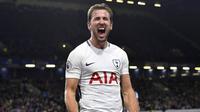 5. Harry Kane (Tottenham Hostpur) - Striker andalan the Lilywhites ini memiliki Kecepatan 78, Dribel 80, Umpan 80, Tembakan 93, Fisik 86, Kemampuan Bertahan 55, OVR 90. (AP/Anthony Devlin)