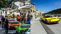 Dalam rangka perayaan ulang tahun ke-50, 26 Lamborghini Miura dengan beragam warna cerah melakukan touring sejauh 500 km. 