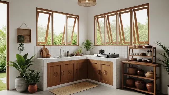 Inspirasi Dapur Kecil yang Tidak Mudah Berjamur di Musim Hujan/Foto: Generated AI