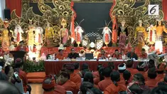 Megawati Soekarnoputri sempat berhenti ketika berpidato tentang Pilkada Bali.