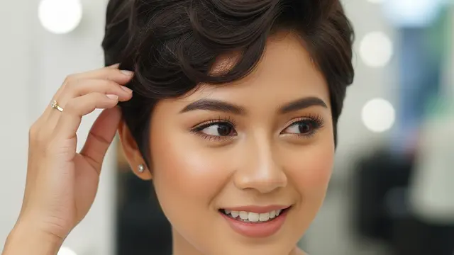 Model Rambut Pendek Ikal Tipis