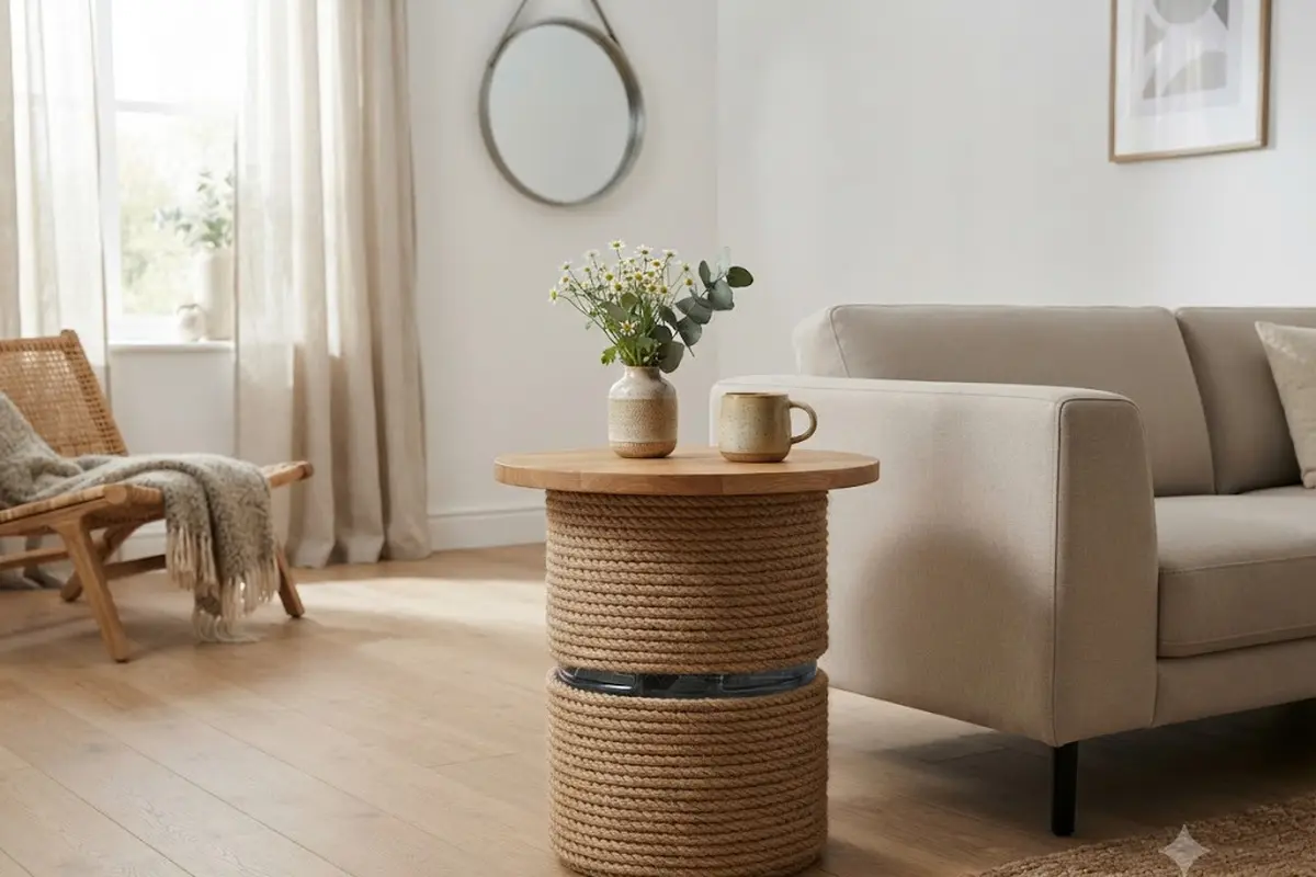 Meja Samping Sofa dari Galon Bekas, Solusi Hemat untuk Rumah Minimalis