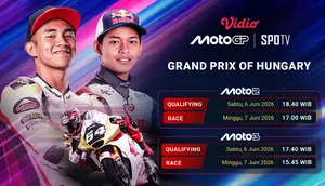 Jadwal Moto2 & Moto3 Grand Prix of Hungaria 2026 di Vidio. (doc. vidio)