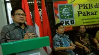 Pria yang akrab disapa Cak Imin itu menyebut PKB mempunyai target mengalahkan Partai Golkar di Pemilu 2019, Jakarta, Selasa (26/8/2014) (Liputan6.com/Faisal R Syam)