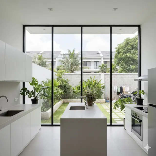 Model Dapur Semi Outdoor Ukuran 3x3 dengan Pencahayaan Alami