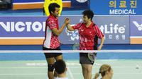 Ganda campuran Indonesia Tontowi Ahmad/Liliyana Natsir lolos ke final Korea Open Super Series di Seoul, Korea, Sabtu (19/9/2015). (Liputan6.com/Humas PP PBSI)