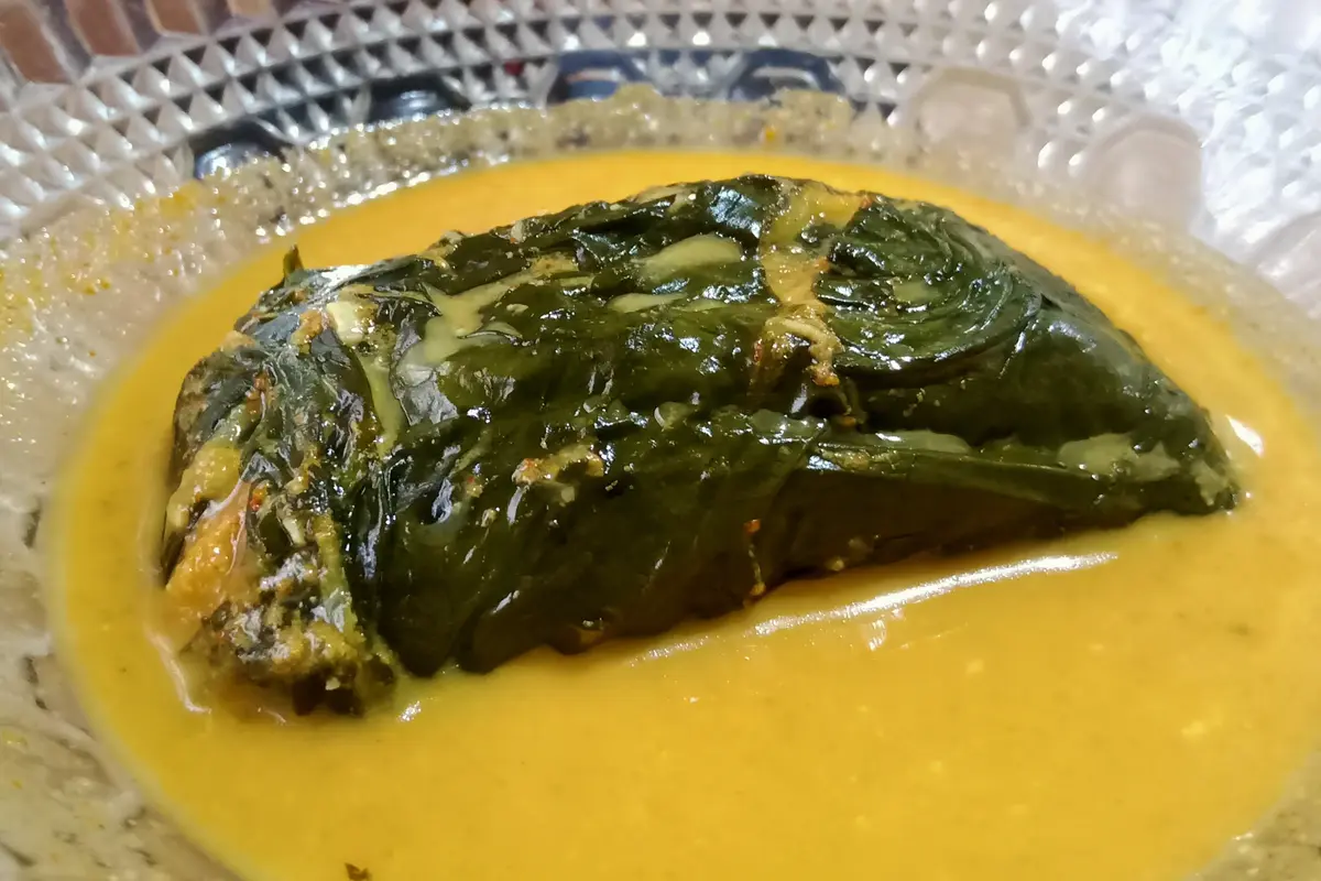 Gulai Paluik kuliner khas Kabupaten Limapuluh Kota Sumatera Barat. (Liputan6.com/ Novia Harlina)