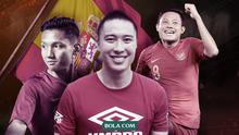 Syahrian Abimanyu, Arthur Irawan dan Evan Dimas. (Bola.com/Dody Iryawan)