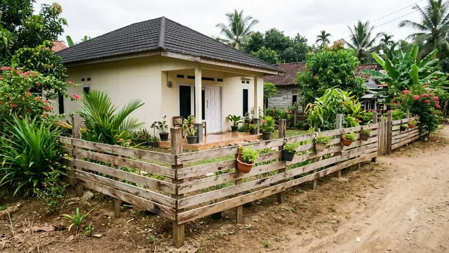 Desain Pagar Rumah Sederhana di Desa Tanpa Tembok Tinggi