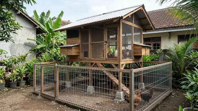 9 Model Kandang Ayam Panggung Biar Aman dari Banjir dan Predator
