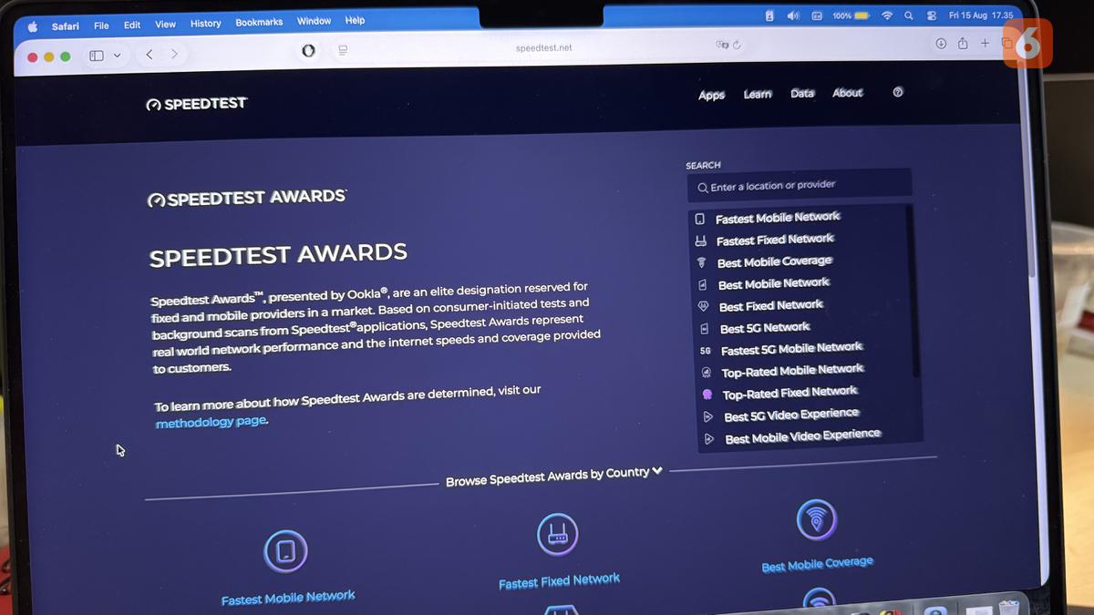 Ini Pemenang Ookla Speedtest Awards 2025 di Indonesia, Siapa Penyedia Internet Paling Ngebut?