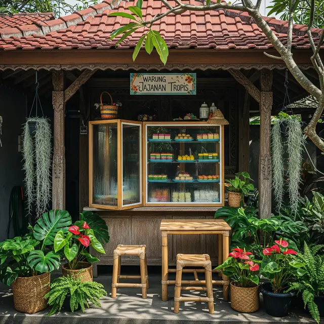 Desain Warung Makanan Ringan di Rumah dengan Etalase Lipat Kaca