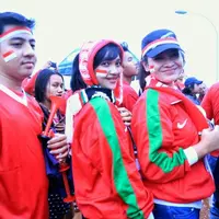 Suporter Timnas Indonesia. (Bintang.com/Adrian Putra)
